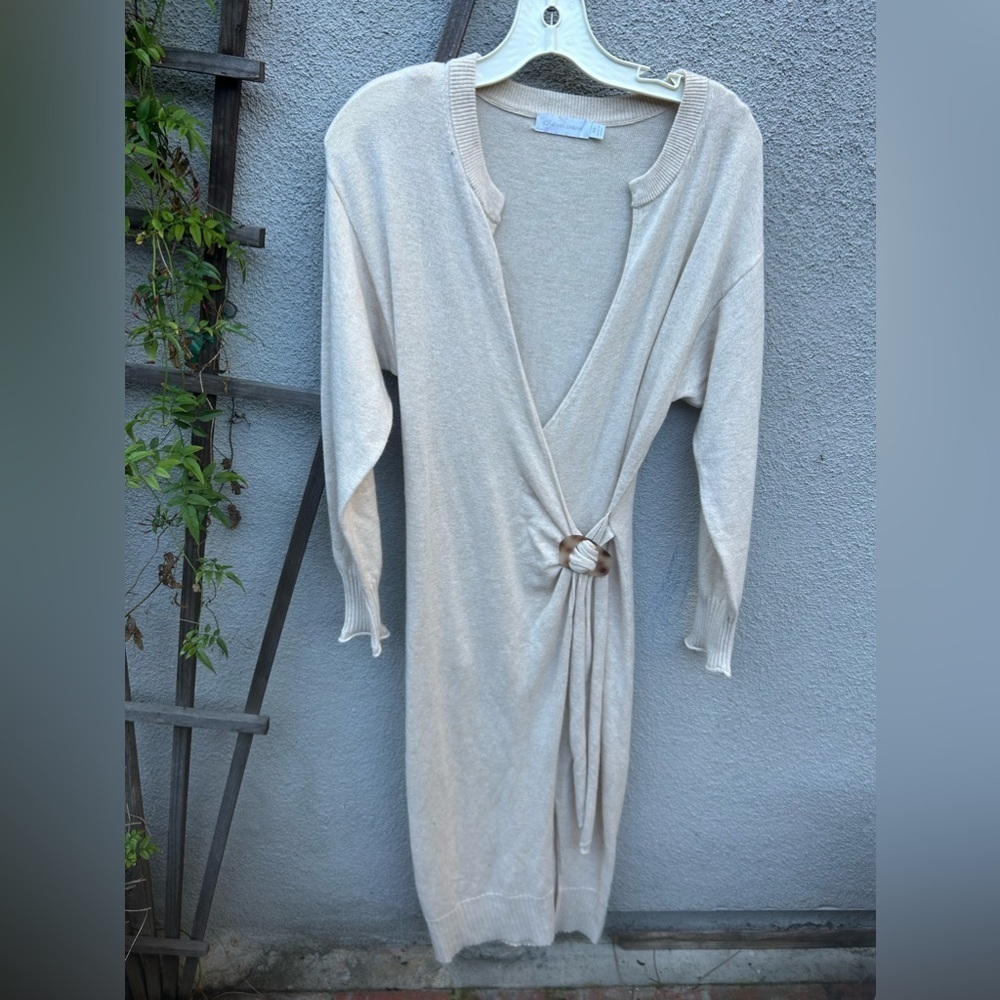 Jonathan Simkhai Evalynn wrap dress size small wool cashmere blend - Picture 7 of 13